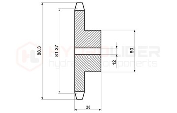 Закаленная звездочка 16 зубьев 5/8