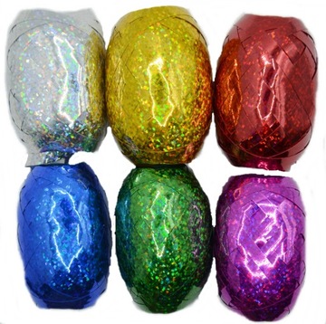 WSTĄŻKA METALIZOWANA PLASTIKOWA 5 mm/10 m 6 SZTUK