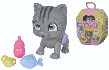 PAMPER PETZ INTERACTIVE KITTEN DRINKS PEEING DIAPER GANG + соска-бутылочка