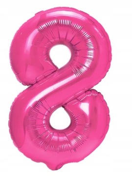 BALON FOLIOWY RÓŻOWA CYFRA 8 osiem urodziny 40cm