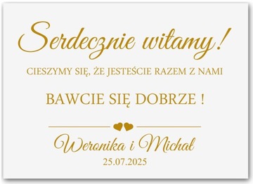 tablica powitalna ślub wesele rocznica Imię 70x50