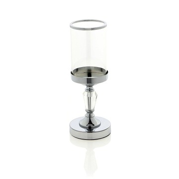 Świecznik Srebrny CHROM Diament Chromowany 32cm