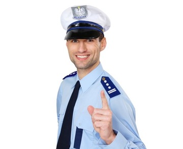 Czapka Policjanta z Pagonami Przebranie Impreza Fotobudka