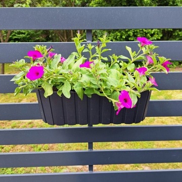 Висящая горшка балкона коробки для цветов для перил антрацит