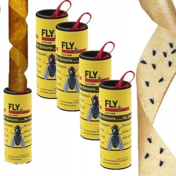 БУМАЖНАЯ МУШКА КЛЕЙНАЯ ЛОВУШКА ДЛЯ НАСЕКОМЫХ ПРОЧНАЯ 4x РУЛОН