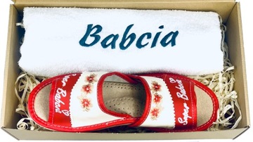 Prezent Na Dzień Babci 2w1 Ręcznik + Kapcie r.38