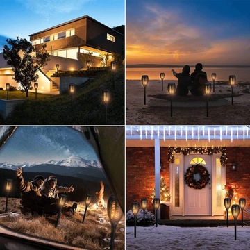 СОЛНЕЧНАЯ СВЕТОДИОДНАЯ ЛАМПА 4 ШТ. ФАКЕЛ С ЭФФЕКТОМ ПЛАМЕНИ 52 СМ ДЛЯ ОТКРЫТОГО ПАТИО