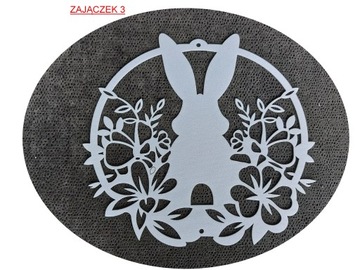 ZAWIESZKA AŻUR OZDOBA AŻUROWA GIRLANDA ŚWIĘTA DŁ.85 CM GRAFIKA ZAJĄCZEK