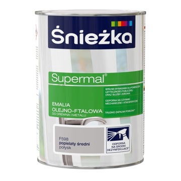 ŚNIEŻKA EMALIA OLEJNO-FTALOWA POPIELATY ŚREDNI POŁYSK F598 0,8L