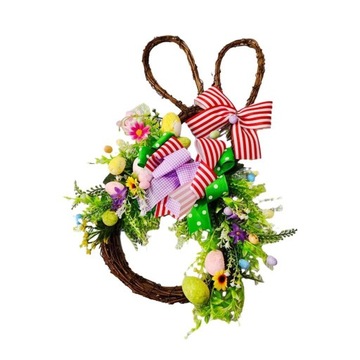 45cm wielkanocny królik wiosenny wieniec girlanda kolorowa dekoracja