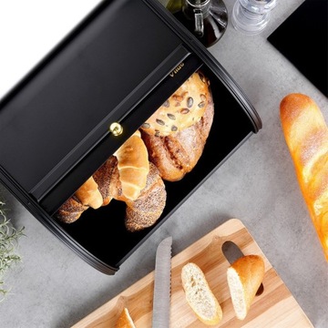 ХЛЕБ Контейнер для хлеба, булочек, металл, черный, кухня ВЫХОД