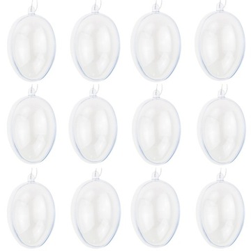 12x JAJKA AKRYLOWE JAJKO PRZEŹROCZYSTE SKŁADANE 10CM PLASTIKOWE WIELKANOCNE