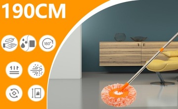 ШВАБРА ДЛЯ МЫТЬЯ ПОЛА АВТОМОБИЛЯ 4 НАЛАВКИ ШВАБРА ИЗ МИКРОФИБРЫ СЪЕМНАЯ 190СМ