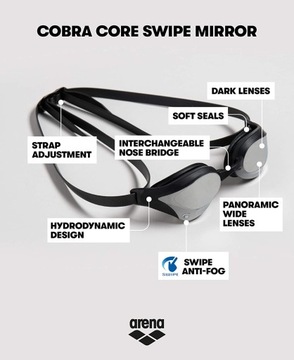 ОЧКИ ДЛЯ ПЛАВАНИЯ ДЛЯ БАССЕЙНА ARENA COBRA ULTRA SWIPE