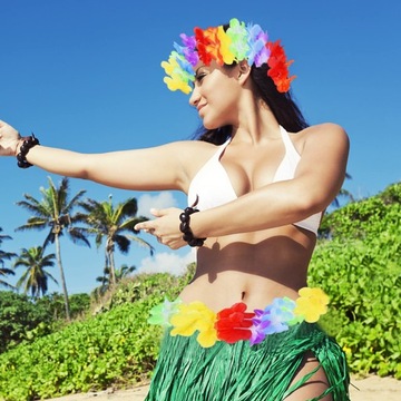 Гавайское колье, Гавайские цветы Алоха, 15 шт.