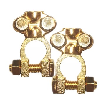 Комплект латунных аккумуляторных клемм + и - в комплекте.