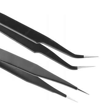 10 прецизионных пинцетов, металлические пинцеты, пинцеты для бровей ESD + щипцы для платонов