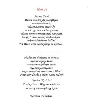 Zaproszenie prośba błogosławieństwo rodziców U284