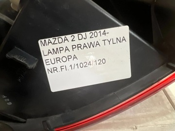 MAZDA 2 DJ 2014- SVĚTLO PRAVÁ ZADNÍ PRAVÝ EVROPA