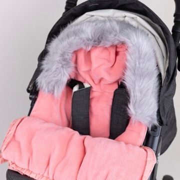 РОЗОВЫЙ СПАЛЬНИК ДЛЯ КОЛЯСКИ, АВТОКРЕСЛА, САНОК, ЗИМНЕГО ТЕПЛОГО СПАЛЬНИКА