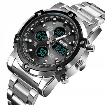 Zegarek Mechaniczny MĘSKI Automatyczny STALOWY Luksusowy SKMEI + Pudełko