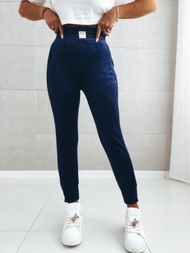 OCIEPLANE Spodnie welurowe DRESY welur szeroki pas 7789 szary S/M