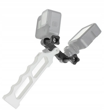 Двойной держатель SHOOT Тройник для камер GoPro DJI ACTION LED лампа (GP.184)
