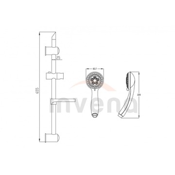 ХРОМ ДУШЕВОЙ НАБОР 5 ФУНКЦИЙ Мыльница
