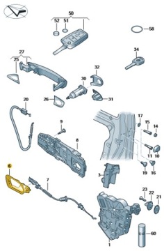 РУЧКА ВНУТРЕННЯЯ ПЕРЕДНЯЯ ПРАВАЯ FABIA 3 III