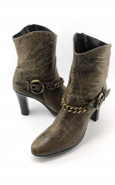 ботильоны с коричневым декором 40