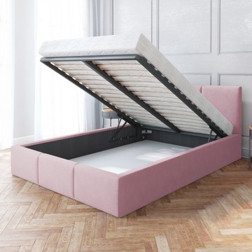 Łóżko tapicerowane 160x200 stelaż metalowy materac