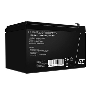 Green Cell Akumulator AGM 12V 10AH VRLA do UPS Roweru Autka Pojazdu Zabawki