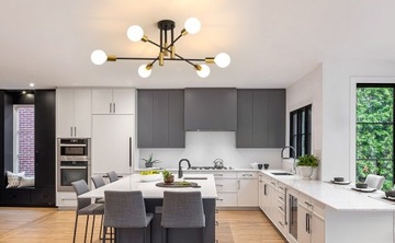 ПОДВЕСНОЙ ПОТОЛОЧНЫЙ СВЕТИЛЬНИК, ЛЮСТРА E27, ЧЕРНЫЙ + ЗОЛОТО, СОВРЕМЕННЫЙ