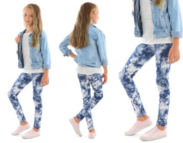 Legginsy wzorzyste getry NADRUKI - 158 KROPEK 022