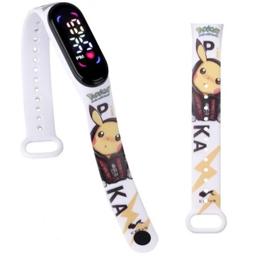 ZEGAREK cyfrowy kolor LED PIKACHU POKEMON watch band dla dzieci prezent