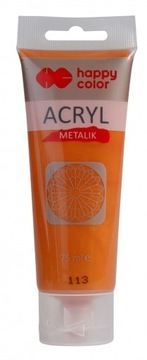 FARBA AKRYLOWA 75ML MIODOWE ZLOTO METALIK 113 HAPP