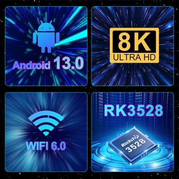 Смарт-ТВ-приставка G96max 2/16 ГБ Android 13.0 Wi-Fi 6 Ultra HD