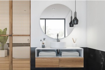 КРУГЛОЕ СЕРЕБРЯНОЕ ЗЕРКАЛО 130 СМ ЭКОЛОГИЧЕСКОЕ