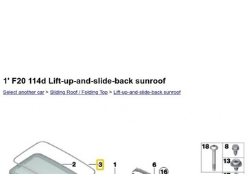 BMW F20 F21 F87 F30 TĚSNĚNÍ STŘEŠNÍHO OKNA POHON
