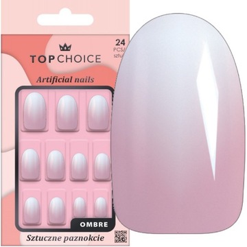 TOP CHOICE SZTUCZNE PAZNOKCIE OMBRE MIGDAŁOWE 78453