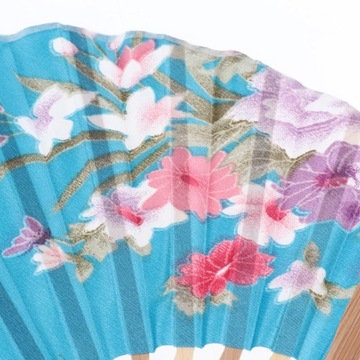 Hand Held Floral Fan Women Silk Fabric Folding Fan