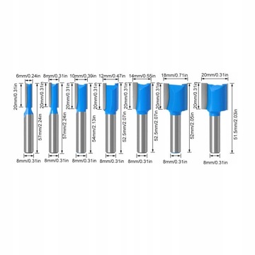 7X GRAPHITE FREZ PROSTY DO DREWNA ROWKÓW 8mm