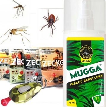 Repelent Mugga spray 9,4% DEET odstraszasz komary kleszcze Zecko dla Ludzi