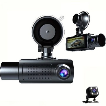 3-канальная автомобильная камера, автомобильный регистратор Full HD с экраном 8,03 см.