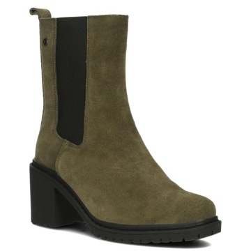 Skórzane botki na Filippo DBT4183/22 zielone r.38