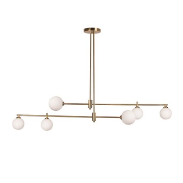 Lampa Sufitowa Wisząca Żyrandol Do Salonu Jadalni Złota 6 Kul Szklanych