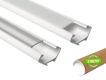 Profil LED NAROŻNY BIAŁY KĄTOWY Z KLOSZEM Do TAŚMY LED MONO RGB 2 METRY