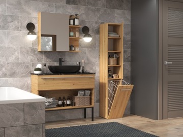 ШКАФ ДЛЯ ВАННОЙ СТОЛБ NEL IV КОРЗИНА, ДУБ ARTISAN