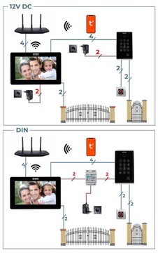 ЦИФРОВОЙ 4-проводной Wi-Fi-видеодомофон 5TECH VERUS 2x IPS-МОНИТОРЫ 10 дюймов APKA