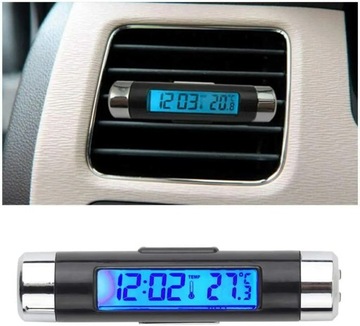 2 w 1 samochodowy zegar cyfrowy LCD/wyświetlacz temperatury zegar el~29250